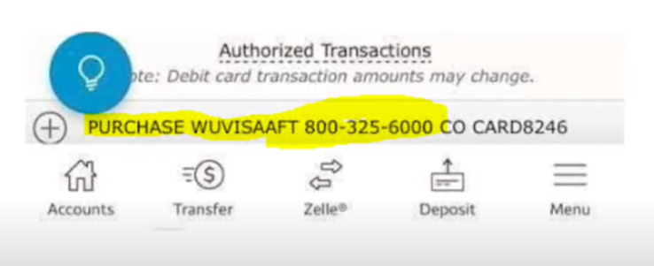 what is wuvisaaft charge on bank statement