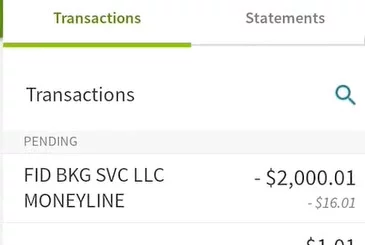 FID BKG SVC LLC Moneyline charge on bank